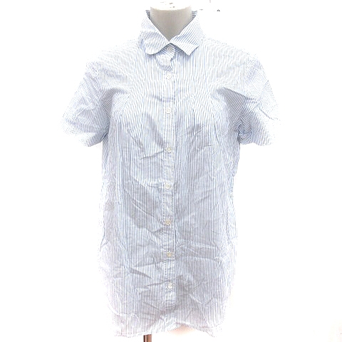 23区 SOMELOS リネンシャツ ストライプ ブルー 青白 40 リネンシャツ（Mid Blue/White）| Sunspel