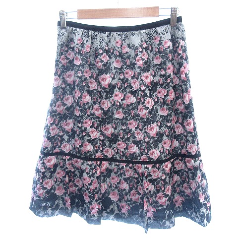HANAE MORI　アルマアンローズスカート　春物　花柄 HANAE MORI アルマアンローズスカート 春物 花柄