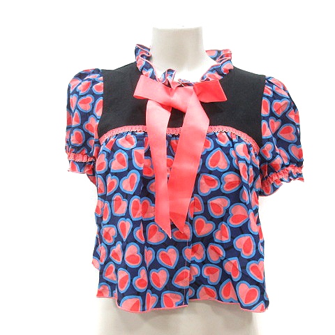 Anna sui アナスイ ロングシャツ　カーディガン　ハート柄 Anna sui アナスイ ロングシャツ カーディガン ハート柄
