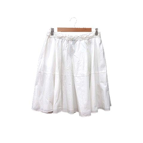 ザラ ベーシック ZARA BASIC フレアスカート ひざ丈 L 白