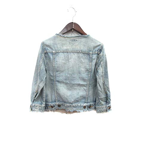 ルシェルブルー LE CIEL BLEU ジャケット ノーカラー デニム 38 青