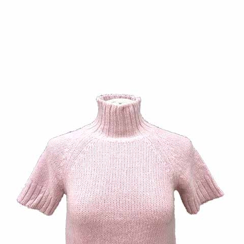 ポールカ PAULE KA ニット セーター ハイネック 半袖 アルパカ ピンク 