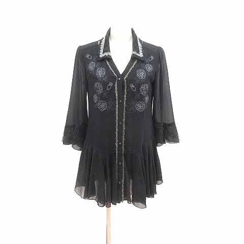 アクシーズファム axes femme シャツワンピース チュニック シフォン 