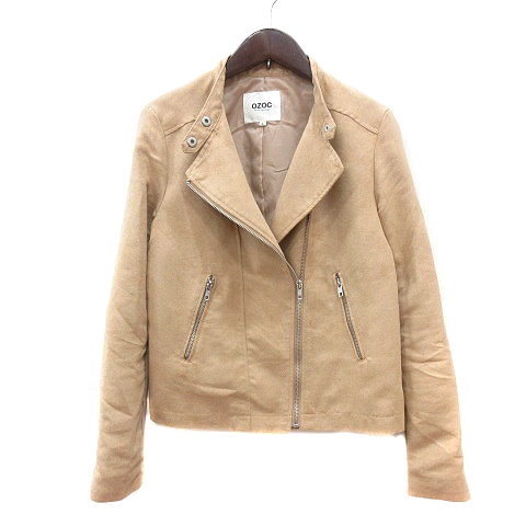 オゾック ライダースジャケット シングル 総裏地 切替 38 ベージュ ozocライダースジャケットの通販