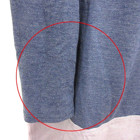 アルカリ alcali カットソー Uネック 長袖 切替 紺 ネイビー /MN COMME des GARCONS HOMME(コムデギャルソンオム) ⁄ 2トーンデザイン