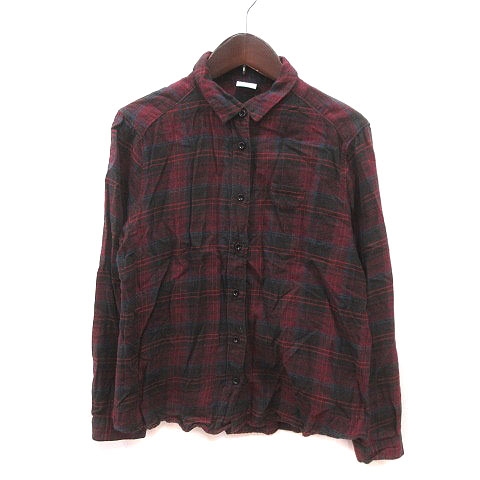 ビュルデサボン △○60sフレンチリネン ボーイ シャツ アカ △60s