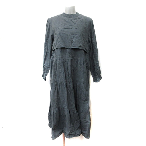 ひ*ー様 yori ランダムティアードショートドレス グレー 長袖