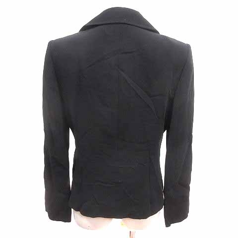 【美品】オンワード樫山　自由区　ブラックレザー　アウター 48 23区 オンワード樫山 ジャケット スキッパーカラー 総裏地 40 L