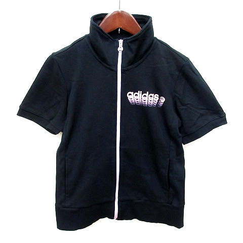 アディダス adidas ジャージ 半袖 ジップアップ M 黒 ブラック /RT 