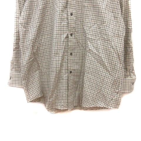 チャップス CHAPS ボタンダウンシャツ 格子柄 長袖 白 アイボリー 紺 ネイビー 赤 レッド /MS メンズ