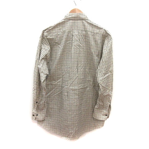 チャップス CHAPS ボタンダウンシャツ 格子柄 長袖 白 アイボリー 紺 ネイビー 赤 レッド /MS メンズ