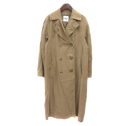 ザラ ZARA チェスターコート 総裏地 ダブル XS ベージュ /MN レディース