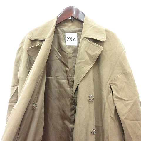 ザラ ZARA チェスターコート 総裏地 ダブル XS ベージュ /MN レディース