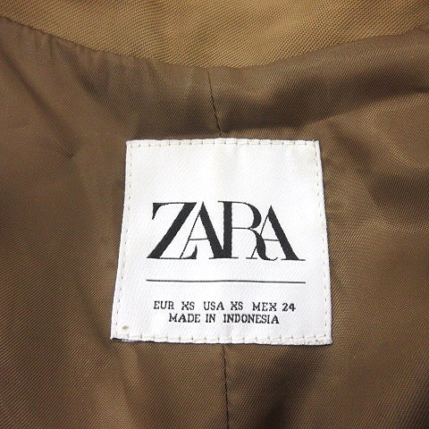 ザラ ZARA チェスターコート 総裏地 ダブル XS ベージュ /MN レディース
