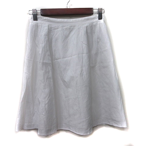 エフデ ef-de フレアスカート ひざ丈 9 M 白 ホワイト /YI レディース