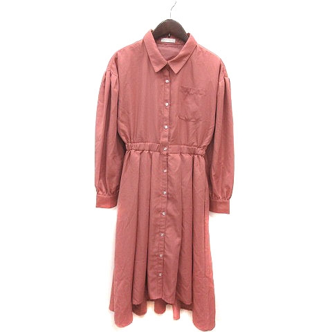 ミーア MIIA シャツワンピース ロング 長袖 F ピンク /MS レディース