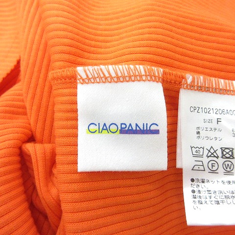 チャオパニック CIAOPANIC カーディガン リブ F オレンジ /MN レディース