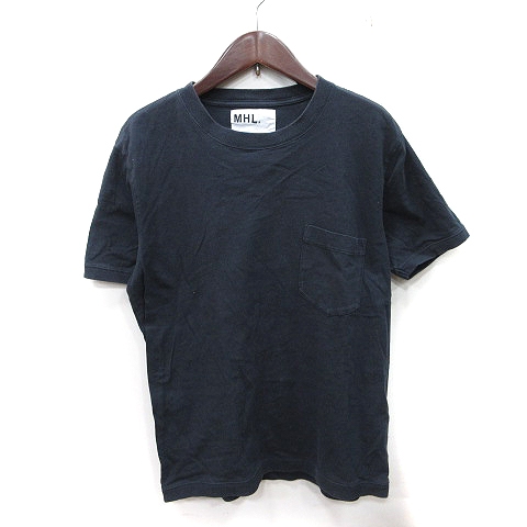 マーガレットハウエル MHL. Tシャツ カットソー 半袖 M 紺 ネイビー 