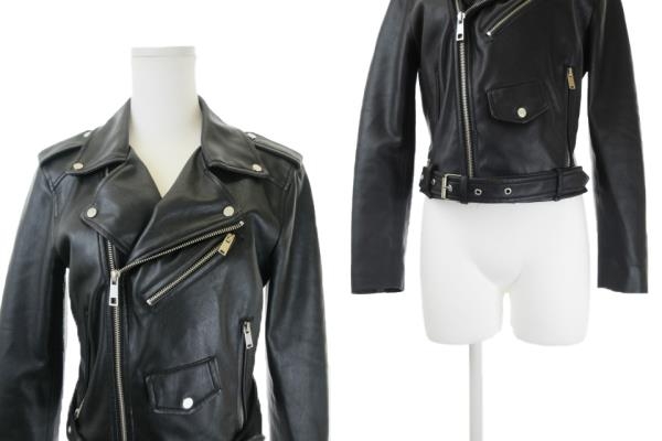 ザラ ベーシック ZARA BASIC ジャケット ライダース ダブル ベルト付