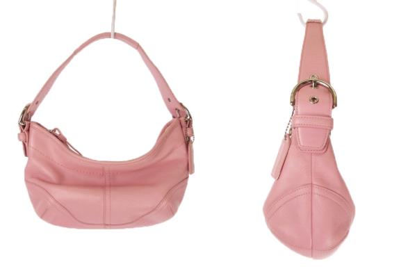 正規品COACH コーチレザーワンショルダーバッグピンク9541