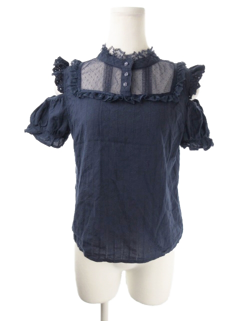 リズリサ ブラウス ブルー リズリサ LIZ LISA カットソー ブラウス オープンショルダー 半袖