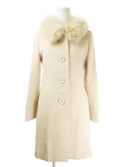 ケティ KETTY luxury コート ノーカラー フォックスファー ウール 
