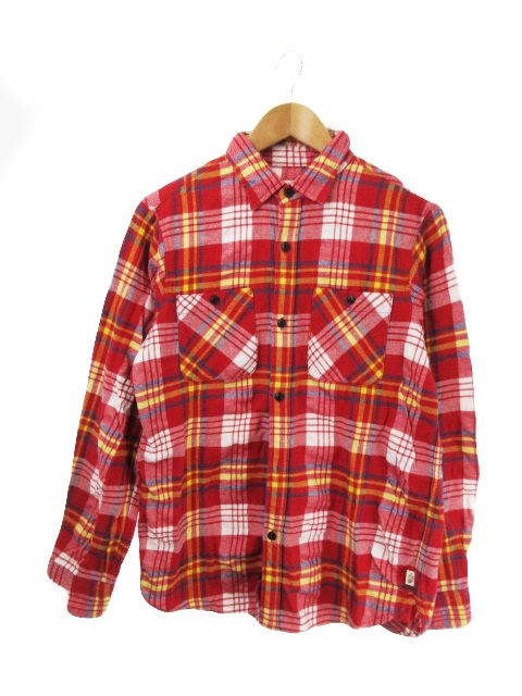 ノースフェイス ネルシャツ M 赤チェック 美品 長袖 厚手 ザノースフェイス THE NORTH FACE ネルシャツ 長袖 チェック M 赤