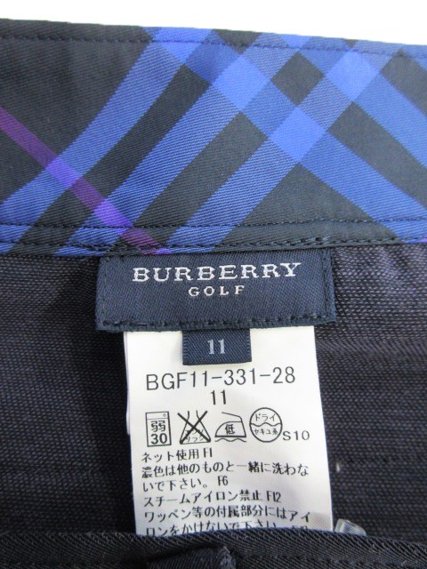 バーバリー　ゴルフパンツ BURBERRY バーバリーゴルフ パンツ 黒 薄手 ウエストゴム メンズ