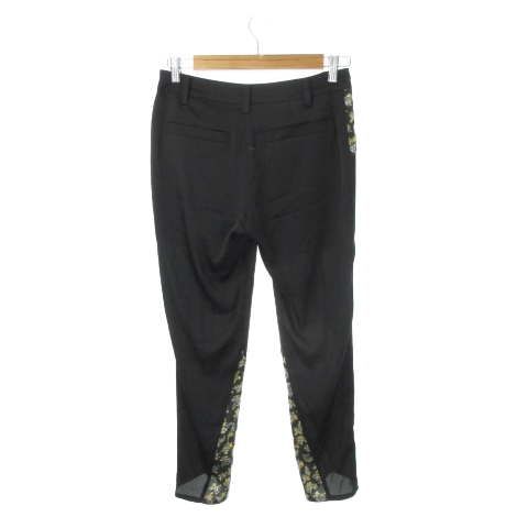 ジルスチュアート Jill Stuart パンツ テーパード タック 総柄 花柄 2 黒 ブラック Yh12 レディース 198 ベクトルパーク