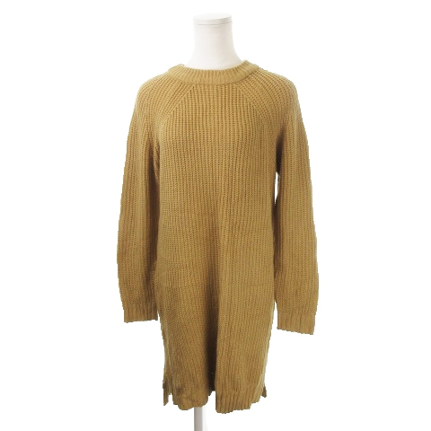 ジ エンポリアム The Emporium ワンピース ひざ丈 ニット 長袖 M 茶 ブラウン Yh11 レディース 198 ベクトルパーク