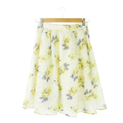 ロペピクニック ROPE Picnic スカート フレア ひざ丈 総レース 花柄 38  