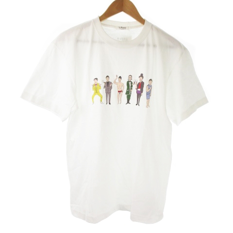 未使用品 アダムエロペ ル マガザン Adam Et Rope Le Magasin カットソー クルーネック 半袖 プリント 平成芸人 L 白 ホワイト Ki メンズ 198 ベクトルパーク