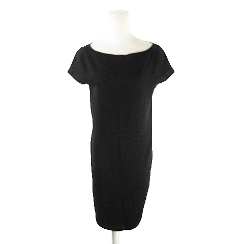 ラルフローレン Ralph Lauren ワンピース ニット ひざ丈 半袖 ウール L 黒 ブラック Yh13 レディース 198 ベクトルパーク