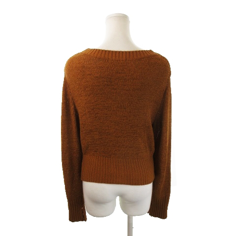 スナイデル Snidel カーディガン ニット Vネック 長袖 ビジュー 透け感 F 茶 ブラウン Yh6 レディース 198 ベクトルパーク