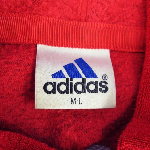 adidas フルジップパーカー 赤白 フルミネンセFC サイズM アディダス adidas パーカー ジップアップ 長袖 ライン ロゴ スポーツ