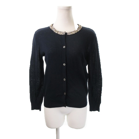 MACPHEE ネイビー カーディガン長袖 MACPHEE マカフィー ニット