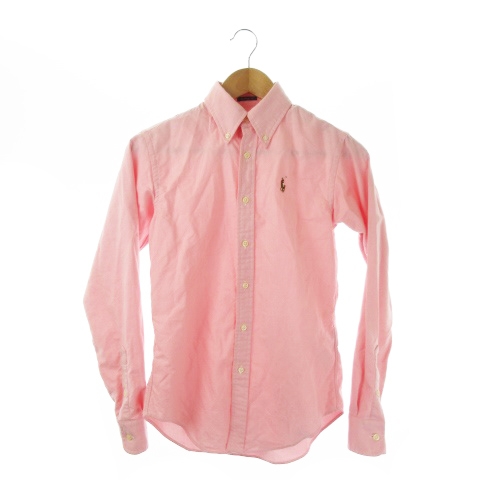 ラルフローレン Ralph Lauren シャツ ボタンダウン 長袖 ワンポイント 刺繍 男の子 150 ピンク Ao4 キッズ 198 ベクトルパーク
