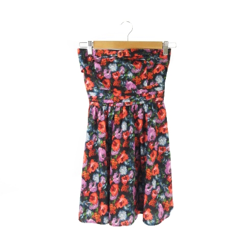 ミーア Miia ワンピース ミニ ベアトップ チューブトップ レースアップ スピンドル F 黒 ブラック Ki5 レディース 198 ベクトルパーク