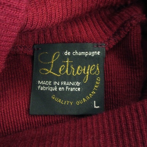 ルトロワ Letroyes ニット セーター タートルネック 長袖 ウール L 赤 
