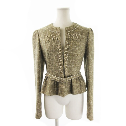 ナネットレポー nanette lepore ジャケット ツイード ノーカラー  