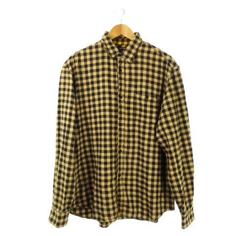 ステューシー STUSSY AUTHENTIC ネルシャツ 長袖 チェック L 黄 