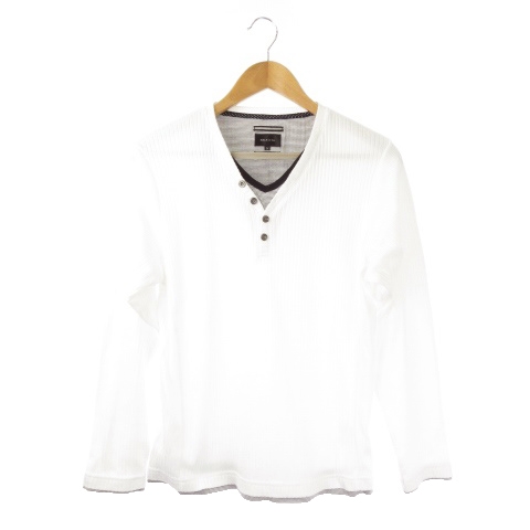 メイルアンドコー Male Co カットソー ニット Vネック 長袖 重ね着 M 白 ホワイト Yh4 メンズ 198 ベクトルパーク