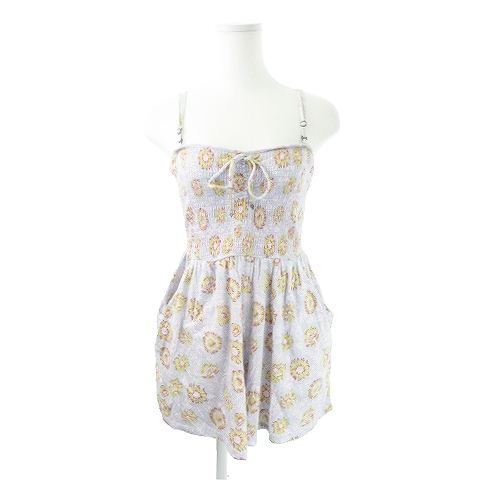 ビラボン Billabong オールインワン ロンパース キャミ パンツ ショート 花柄 総柄 M 青 ブルー Ah15 レディース 198 ベクトルパーク