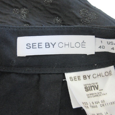 シーバイクロエ SEE BY CHLOE sinv スカート 台形 ミニ ドット ウール 