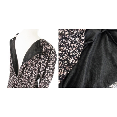 ディーホリック Dholic ワンピース ロング カシュクール 長袖 花柄 小花柄 黒 ブラック Mn4 レディース 198 ベクトルパーク