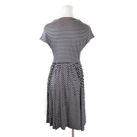 ジルスチュアート Jill Stuart ワンピース ひざ丈 ボトルネック 半袖 ボーダー 4 紺 ネイビー Yh10 レディース 198 ベクトルパーク