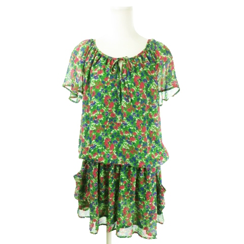 ロペピクニック Rope Picnic ワンピース ミニ 半袖 リボン 花柄 40 緑 グリーン Mn4 レディース 198 ベクトルパーク