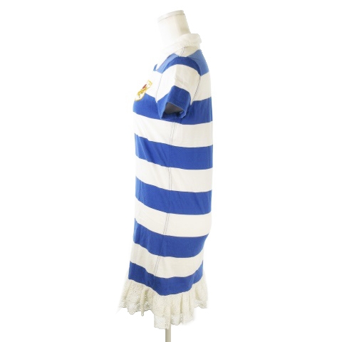 POLO RALPH LAUREN 白青チェック柄ラップワンピース 半袖 LA4222EW00482_thumb.jpg