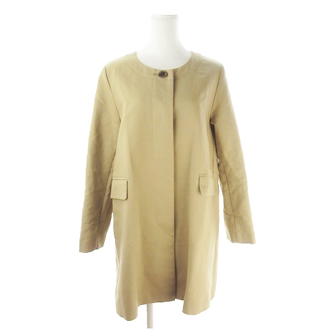 アダムエロペ Adam Et Rope Quatre 4 コート ノーカラー 比翼 Aライン 36 ベージュ Ah19 レディース 198 ベクトルパーク