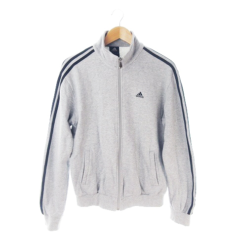 アディダス Adidas ジャケット スウェット スタンドカラー ジップアップ ライン L グレー Ah5 メンズ 198 ベクトルパーク